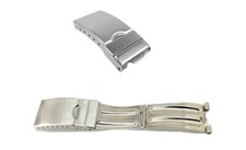 Chiusura fibbia a scatoletta CS deployante cinturino orologio acciaio 16mm BL005