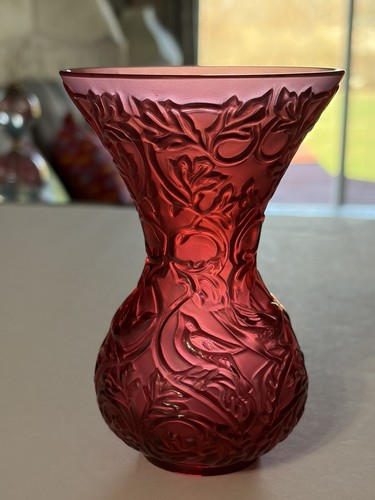 Vaso cristallo arabesco rosso
