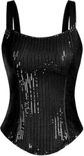 Canotta corsetto paillettes