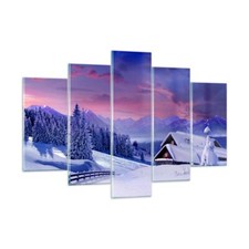 Quadro su Vetro 150x100cm Inverno paesaggio gelo neve Stampe Moderni Murale