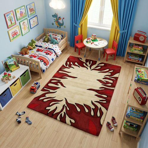 Tappeto astratto trapuntato - , a