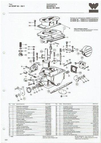 Lista ricambi carburatore - lista,