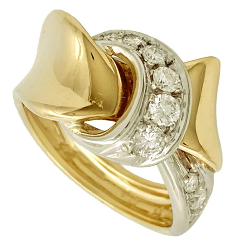 Damiani anello ribbon oro - damiani,