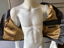 BOMB BOOGIE Giubbotto Pelle Uomo L Giubbetto Giacca GILET VINTAGE Paninaro