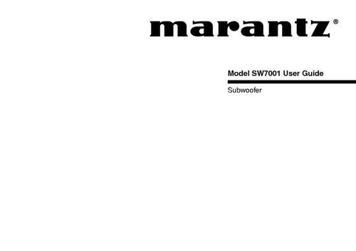 Marantz sw7001 manuale - marantz, del