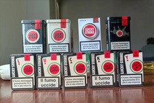 Set Portasigarette Di Latta LUCKY STRIKE Lotto Scatole tabacco Pubblicitaria ITA