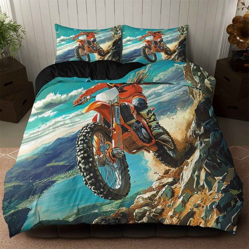 Set copripiumino morbido moto - copripiumino,