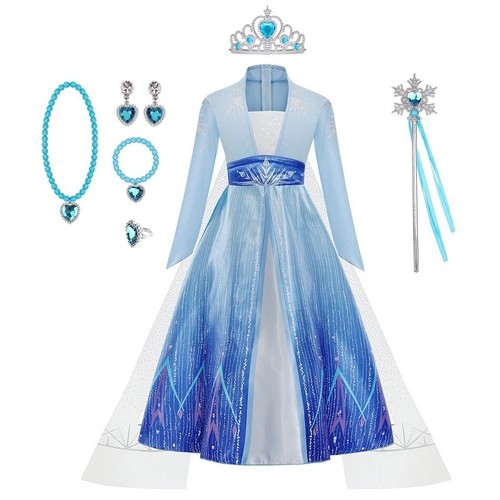 Set vestito festa bambina elsa - set,