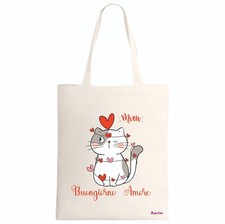 Borsa poliestere ecru disegno - borsa,