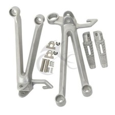 PAIR OF SILVER REAR FOOTRESTS
