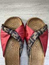 Sandalo mules in raso/canapa