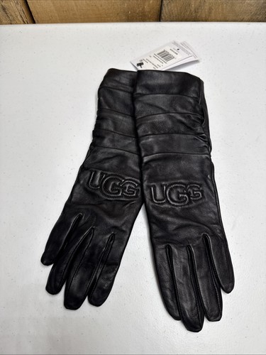 Guanto ugg pelle con logo - ugg,