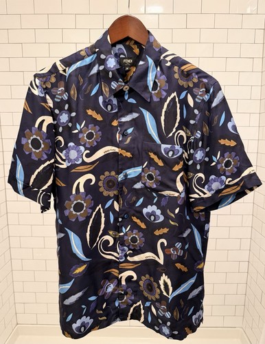Fendi camicia seta - seta, navy