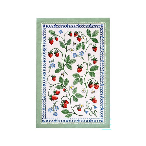 Strawberry patch cotton - cotton, tea