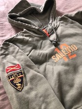 Felpa LECCE 1908 Ultrà Originale SALENTO 12 Verde Con Ricami Cappuccio E Tasca