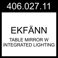 IKEA EKFANN EKFÄNN Specchio da Tavolo con Illuminazione Integrata Dimmerabile/Nero 406.027.11