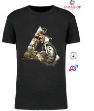 MAGLIA T-SHIRT NERA BIKE DOWN HILL MTB EBIKE BICI OFF ROAD