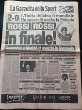 Giornale La Gazzetta Dello Sport 9 Luglio 1982