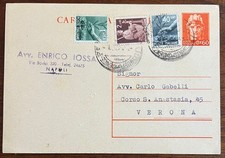 STORIA POSTALE REPUBBLICA-INTERO CENT. 60 DA NAPOLI PER VERONA 4/4/1947