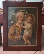 San Giuseppe Quadro Antiquariato Cornice In Noce