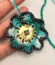 Collana richiamo angeli cotone + FIORE murrina. CHIAMA ANGELI boho chic x mamma.