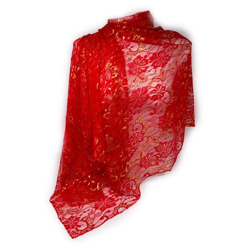Stola rossa donna - , pizzo