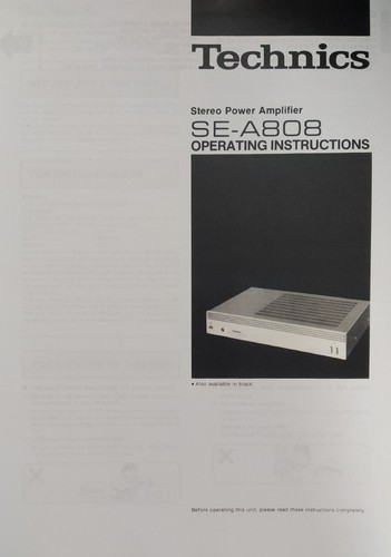 Technics a808 amplificatore - technics, se-a808