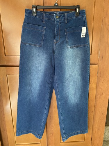 Jeans crop gamba larga