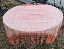 Silk Piano Flamenco Fringe Shawl MANTON DE MANILLA Salmon Vintage Embroidered