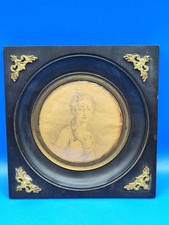 Antica Rara Miniatura Dipinto su Carta Firmata Cornice Legno Fine 1800 XIX Sec 