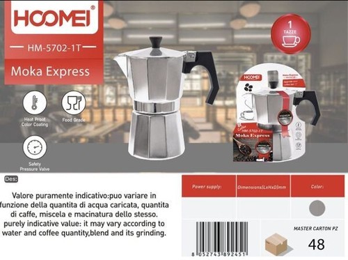Caffettiera alluminio moka - alluminio,