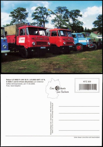 Cartolina auto camion robur - cartolina,