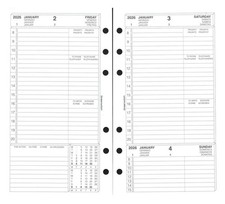 Ricambio Agenda Anelli Anno 2026, Planning Giornaliero 96 x 170 mm. Greenwitich
