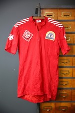 Maglia bici da strada ciclismo Descente vintage made in Japan anni 70 80 toppe rossa
