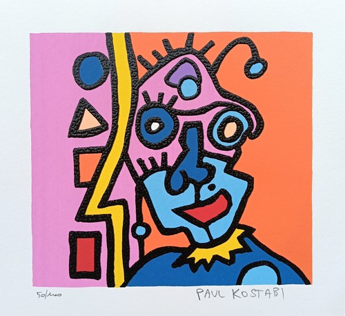 Paul kostabi serigrafia - paul,