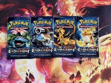 Set di 4 artworks completi Pokemon X Y evoluzioni 2016  BUSTINE APERTE E VUOTE