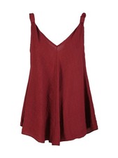 Solada Top donna svasato con scollo a V - bordeaux