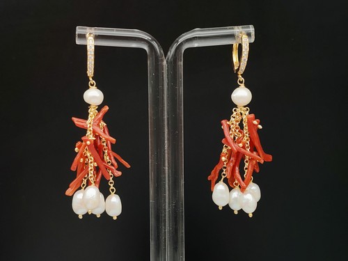 Orecchini donna corallo rosso
