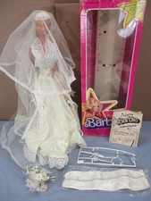 Barbie bambola vintage 1977 supersize sposa 18" super size sposa superstar con scatola