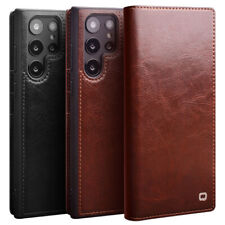 Custodia portafoglio QIALINO originale in vera pelle per Samsung S22 S23 S24 S25+