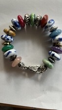 Trollbeads all ORIGINAL Complete Bracelet 19cm with lock.  All Rare Items!!!