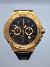 CESARE PACIOTTI  OROLOGIO CRONO GOLD ROSE / NERO PELLE TSCR107  NUOVO 50%SCONTAT