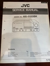 JVC AX-1100BK AX1100BK AMPLIFICATORE Manuale di servizio riparazione DAGLI USA **ORIGINALE**