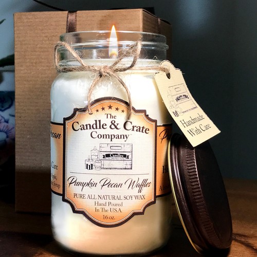 Candela cera soia profumata - candela, di