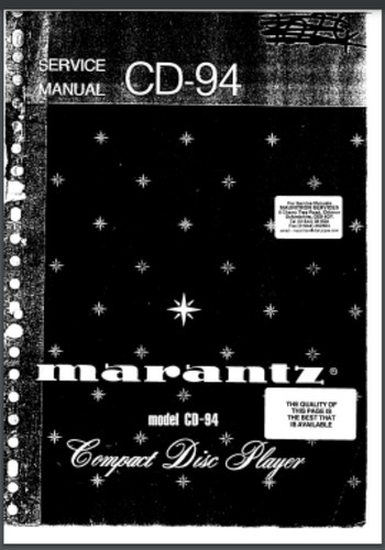 Marantz compact manuale - cd-94,