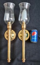 VINTAGE PAIR BRASS TORCH WALL