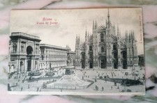 MILANO - PIAZZA DEL DUOMO - TRAM D'EPOCA - PRIMI '900 - MODIANO - NON VIAGGIATA 