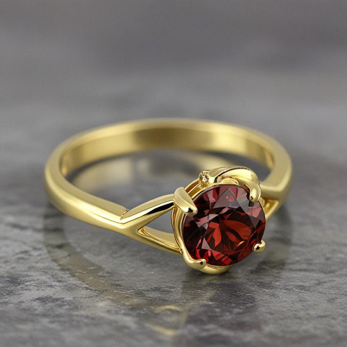 Anello vero granato mm - in,