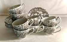 8 tazze e piattini Myott Brown