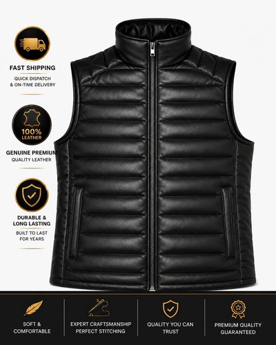 Gilet scaldamuscoli uomo pelle